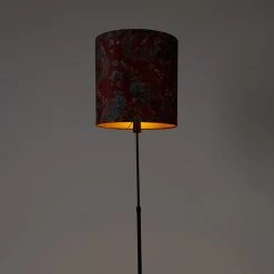 QAZQA Stehlampe schwarz Schatten Pfau Design rot 40 cm - Parte -Stehlampen Verkaufsladen 1017 104172 10