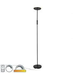 QAZQA Moderne Stehlampe schwarz inkl. LED und Dimmer - Bumu