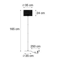 QAZQA Land Stehlampe schwarz mit Rattanschirm - Kata -Stehlampen Verkaufsladen 1035 103453 3