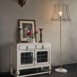 QAZQA Retro Stehleuchte Messing mit Granny Schirm schwarz 45 cm - Kaso