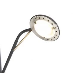 QAZQA Stehleuchte schwarz mit Leseleuchte inkl. LED und Dimmer - Diva 2 -Stehlampen Verkaufsladen 1096 91863 9