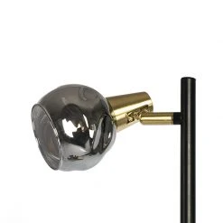 QAZQA Art Deco Stehleuchte schwarz und gold mit Rauchglas 3-Licht - Vidro 23 QAZQA Art Deco Stehleuchte schwarz und gold mit Rauchglas 3-Licht - Vidro -Stehlampen Verkaufsladen 1111 102487 6