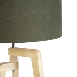 QAZQA Stehleuchte Stativ Holz mit Schirm 50 cm grün - Puros -Stehlampen Verkaufsladen 1119 94245 2