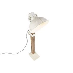 QAZQA Industriestehlampe weiß mit Mangoholz - Mangos -Stehlampen Verkaufsladen 1132 98838 8