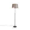 QAZQA Schwarze Stehlampe mit taupe Leinenschirm 45 cm verstellbar - Parte 2 QAZQA Schwarze Stehlampe mit taupe Leinenschirm 45 cm verstellbar - Parte -Stehlampen Verkaufsladen 1144 98592 0