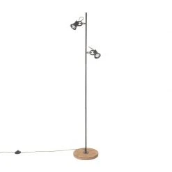 QAZQA Ländliche Stehlampe schwarz mit Holz - Jelle -Stehlampen Verkaufsladen 1164 103999 15