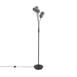 QAZQA Moderne Stehlampe schwarz 5-Licht mit Rauchglas - Athen -Stehlampen Verkaufsladen 1266 103126 11