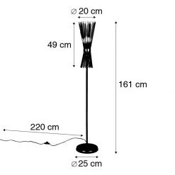 QAZQA Art Deco Stehlampe schwarz - Besen -Stehlampen Verkaufsladen 1286 104929 3