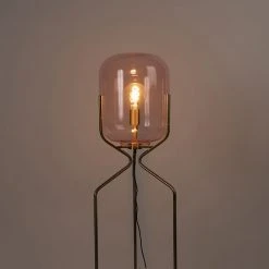 QAZQA Art Deco Stehlampe Messing mit rosa Glas - Bliss 28 QAZQA Art Deco Stehlampe Messing mit rosa Glas - Bliss -Stehlampen Verkaufsladen 1313 102121 12