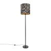 QAZQA Moderne Stehlampe schwarz Stoffschirm Zebra 40 cm - Simplo -Stehlampen Verkaufsladen 1329 104167 0