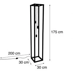 QAZQA Design Stehleuchte schwarz 3-Licht - Käfig -Stehlampen Verkaufsladen 1348 102056 3