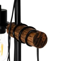 QAZQA Ländliche Stehlampe schwarz mit Holz 2-flammig - Stronk 30 QAZQA Ländliche Stehlampe schwarz mit Holz 2-flammig - Stronk -Stehlampen Verkaufsladen 1382 103909 9
