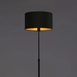 QAZQA Stehleuchte schwarz mit Veloursschirm grün mit Gold 35 cm - Parte -Stehlampen Verkaufsladen 1391 98588 9