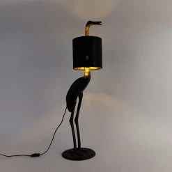 QAZQA Vintage Stehlampe schwarz mit Stoffschirm schwarz - Kranichvogel To 22 QAZQA Vintage Stehlampe schwarz mit Stoffschirm schwarz - Kranichvogel To -Stehlampen Verkaufsladen 1441 103976 9
