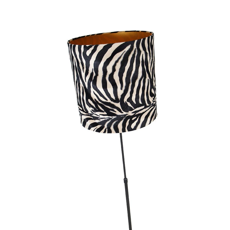 QAZQA Stehlampe schwarzer Schirm Zebra Design 40 cm verstellbar - Parte 8 QAZQA Stehlampe schwarzer Schirm Zebra Design 40 cm verstellbar - Parte – Bild 6