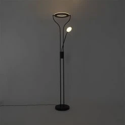 QAZQA Moderne Stehleuchte schwarz mit Lesearm inkl. LED und Dimmer - Divo -Stehlampen Verkaufsladen 1495 104098 20