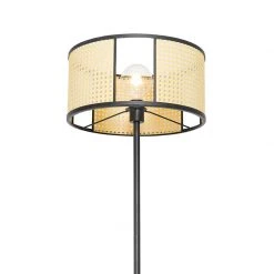 QAZQA Retro Stehlampe schwarz mit Rattan 40 cm - Akira -Stehlampen Verkaufsladen 1544 105035 6