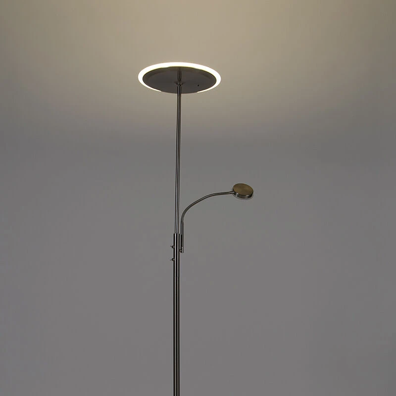 QAZQA Moderne Stehlampe Stahl inkl. LED mit Fernbedienung und Lesearm - Strela 18 QAZQA Moderne Stehlampe Stahl inkl. LED mit Fernbedienung und Lesearm - Strela – Bild 16