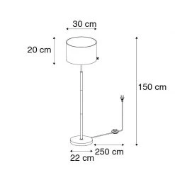 QAZQA Moderne Stehlampe schwarz mit Gold - VT 1 -Stehlampen Verkaufsladen 1575 103299 3