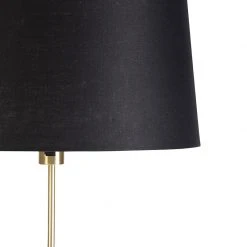 QAZQA Stehleuchte gold / messing mit Lampenschirm Leinen schwarz 45 cm - Parte -Stehlampen Verkaufsladen 1603 93224 2