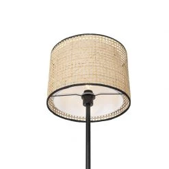 QAZQA Land Stehlampe schwarz mit Rattanschirm - Kata -Stehlampen Verkaufsladen 1614 103453 6