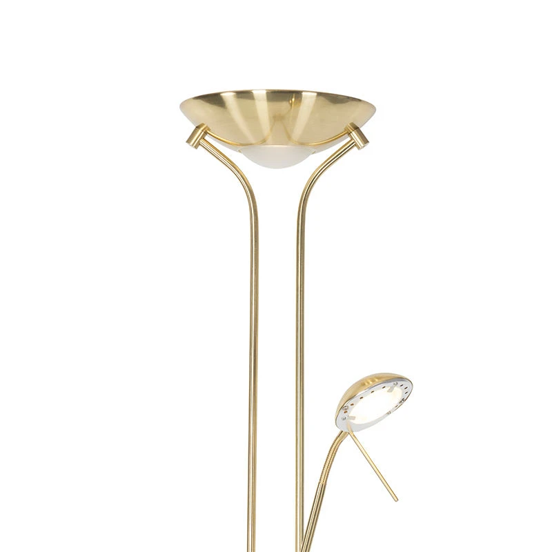 QAZQA Moderne Stehleuchte Messing mit Leselampe inkl. LED dim to warm - Diva 5 QAZQA Moderne Stehleuchte Messing mit Leselampe inkl. LED dim to warm - Diva – Bild 3