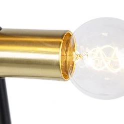 QAZQA Modern schwarz mit Messing Stehleuchte 3 Leuchten - Facil -Stehlampen Verkaufsladen 1643 98928 6