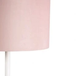 QAZQA Romantische Stehlampe weiß mit rosa Schirm 40 cm - Simplo -Stehlampen Verkaufsladen 1688 98104 2