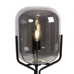 QAZQA Smart Stehlampe schwarz inkl. WiFi A60 Rauchglas - Bliss -Stehlampen Verkaufsladen 1714 103574 3