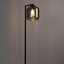 QAZQA Design Stehleuchte schwarz mit Rauchglas - Qara -Stehlampen Verkaufsladen 1747 102197 13