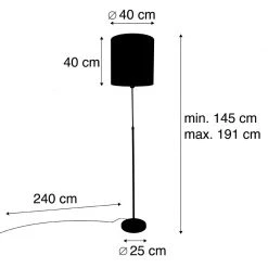 QAZQA Stehlampe schwarz Schirm grau 40 cm verstellbar - Parte -Stehlampen Verkaufsladen 1802 104181 3