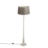 QAZQA Land Stehlampe taupe mit Leinenschirm 45 cm - Classico -Stehlampen Verkaufsladen 1811 93658 0
