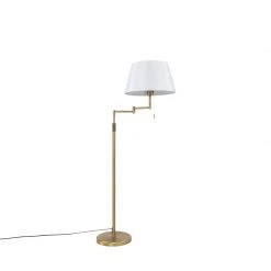 QAZQA Stehlampe Bronze mit weißem Schirm und verstellbarem Arm - Ladas Deluxe -Stehlampen Verkaufsladen 1865 102376 11