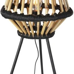 QAZQA Orientalische Stativ-Stehlampe Bambus mit Schwarz - Evalin -Stehlampen Verkaufsladen 1885 105076 4