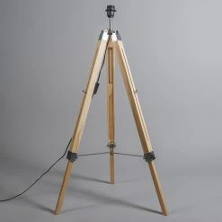 QAZQA Stehleuchte im Landhausstil mit weißem Leinenschirm 45 cm - Tripod -Stehlampen Verkaufsladen 1903 92827 5