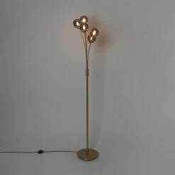 QAZQA Moderne Stehlampe Gold 5-Licht mit Rauchglas - Athen -Stehlampen Verkaufsladen 1909 103138 8