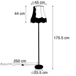 QAZQA Klassische Stehleuchte schwarz mit Granny B Schirm grau - Simplo 16 QAZQA Klassische Stehleuchte schwarz mit Granny B Schirm grau - Simplo -Stehlampen Verkaufsladen 1928 102134 3