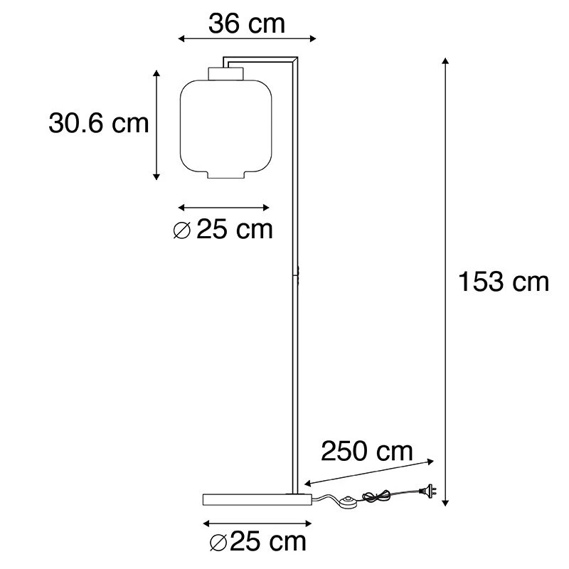 QAZQA Design Stehleuchte schwarz mit Braunglas - Qara 7 QAZQA Design Stehleuchte schwarz mit Braunglas - Qara – Bild 5