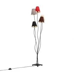 QAZQA Design Stehleuchte schwarz mit Stoffschirm 5-flammig - Melis -Stehlampen Verkaufsladen 1953 103871 15