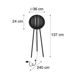 QAZQA Modernes Stehlampen-Stativ schwarz - Zoë -Stehlampen Verkaufsladen 1960 105532 3
