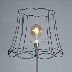 QAZQA Retro Stehleuchte Messing mit Granny Schirm schwarz 45 cm - Kaso -Stehlampen Verkaufsladen 1972 95311 2
