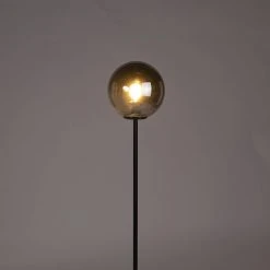 QAZQA Art Deco Stehleuchte schwarz mit Rauchglas - Pallon 24 QAZQA Art Deco Stehleuchte schwarz mit Rauchglas - Pallon -Stehlampen Verkaufsladen 2005 99145 10