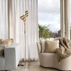 QAZQA Moderne Stehlampe Gold 5-Licht mit Rauchglas - Athen -Stehlampen Verkaufsladen 2023 103138 10