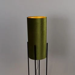 QAZQA Design Stehleuchte mit Samtschirm grün/gold - Rich 24 QAZQA Design Stehleuchte mit Samtschirm grün/gold - Rich -Stehlampen Verkaufsladen 2038 103281 10