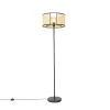 QAZQA Retro Stehlampe schwarz mit Rattan 40 cm - Akira -Stehlampen Verkaufsladen 2049 105035 0