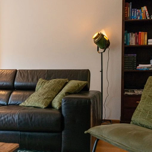 QAZQA Industrielle Stehlampe Bronze mit grünen Akzenten 140 cm - Byron -Stehlampen Verkaufsladen 2050 94826 0