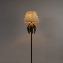 QAZQA Vintage Stehlampe Gold mit Faltenschirm weiß 45 cm - Botanica 20 QAZQA Vintage Stehlampe Gold mit Faltenschirm weiß 45 cm - Botanica -Stehlampen Verkaufsladen 2071 103628 6