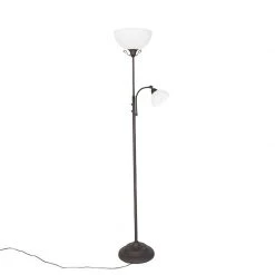 QAZQA Klassische Stehlampe braun mit Leselampe - Dallas -Stehlampen Verkaufsladen 2116 93311 10