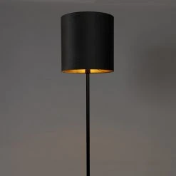QAZQA Moderne Stehlampe schwarz Schirm grau 40 cm - Simplo -Stehlampen Verkaufsladen 2123 104169 9