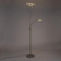 QAZQA Moderne Stehlampe Stahl und Glas inkl. LED mit Lesearm - Divine -Stehlampen Verkaufsladen 2128 99249 15